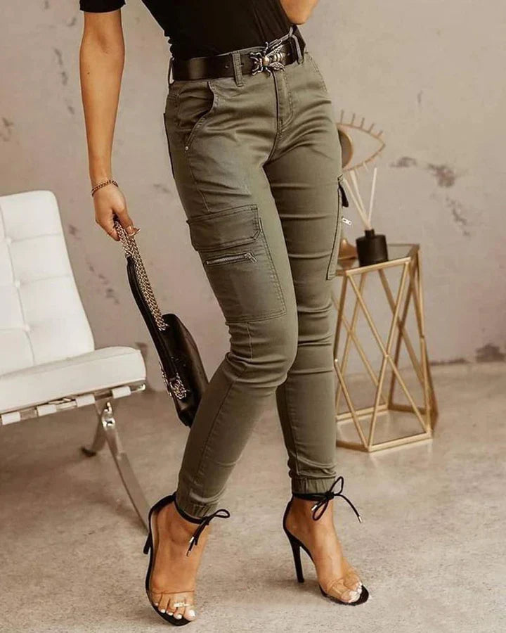 Women's Cargo Jeans with Elastic Cuffs – Nadine