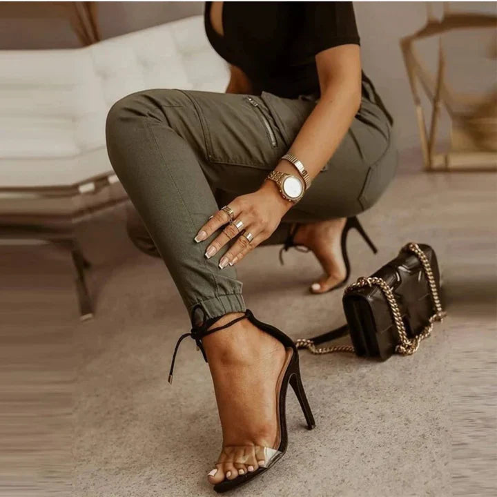 Women's Cargo Jeans with Elastic Cuffs – Nadine