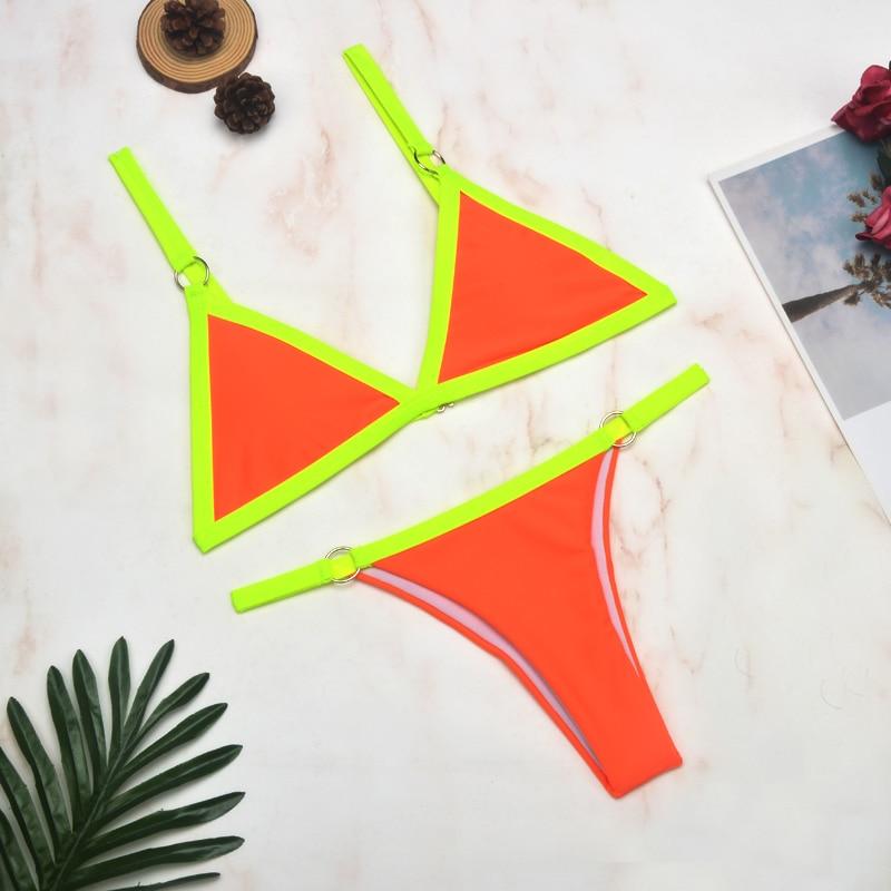 Women's Classic Triangle Bikini Set with Adjustable Straps