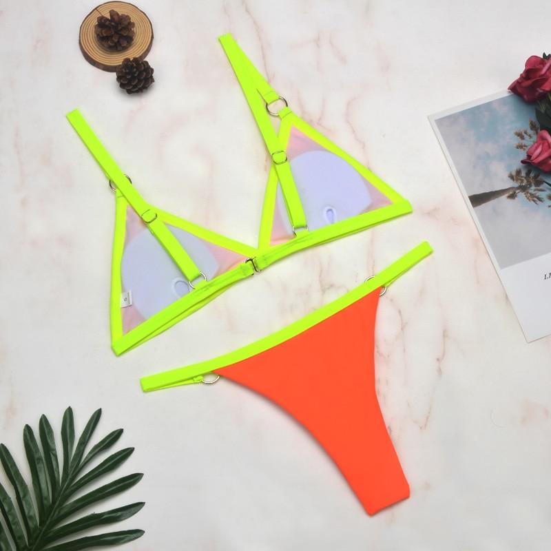 Women's Classic Triangle Bikini Set with Adjustable Straps