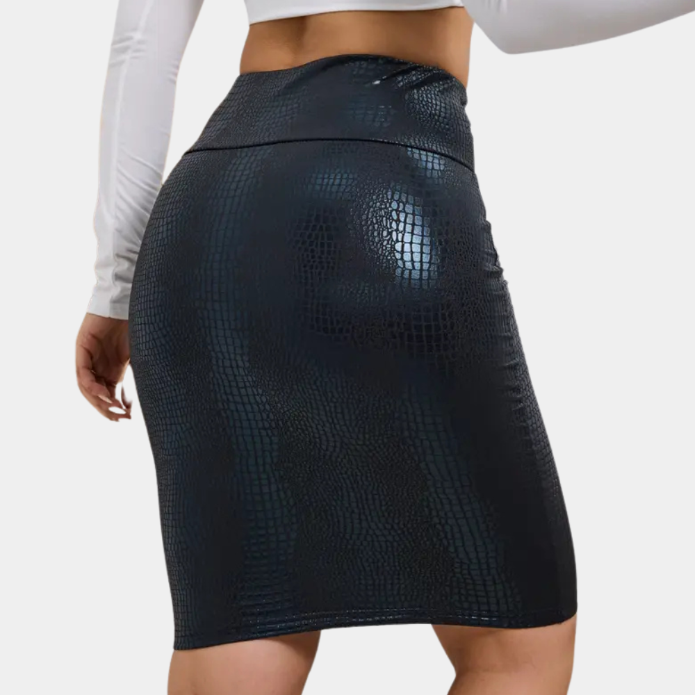 Classic Skirt with Crocodile Pattern – Odette