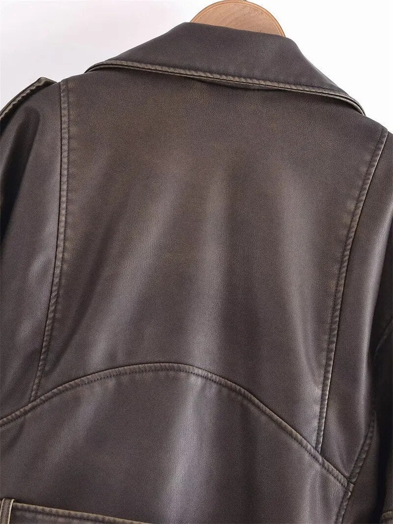 Sophia Cropped Biker Jacket | Vintage & Stylish