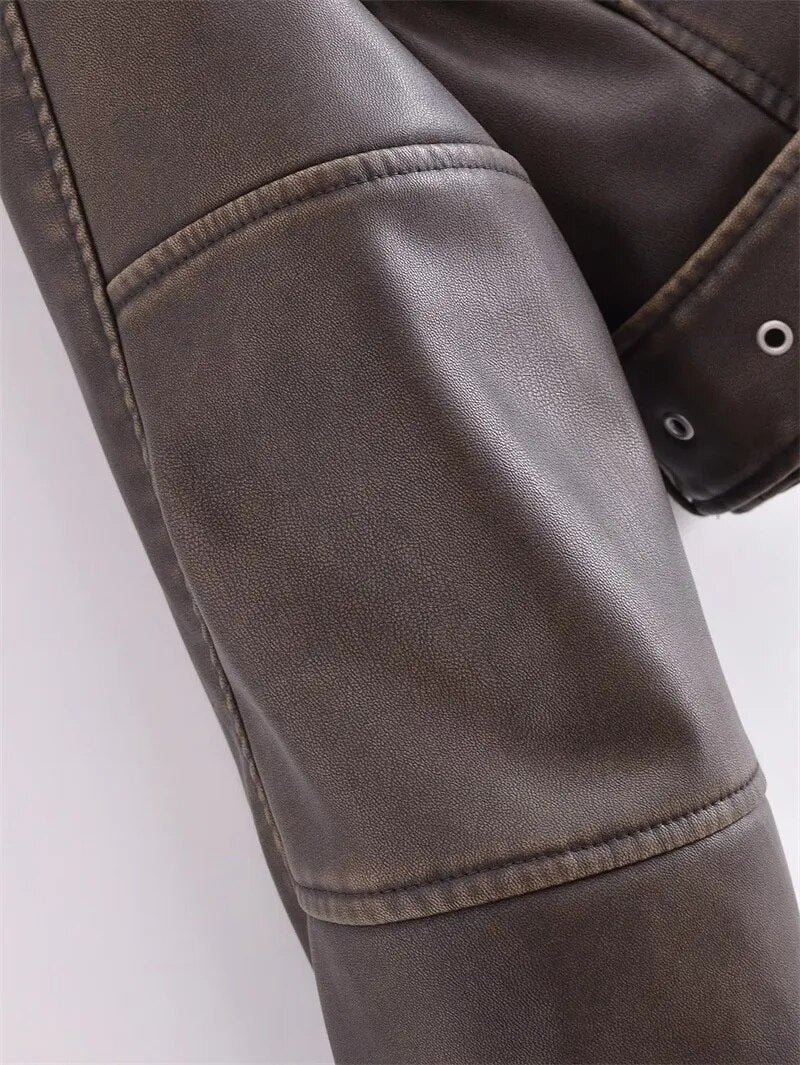 Sophia Cropped Biker Jacket | Vintage & Stylish