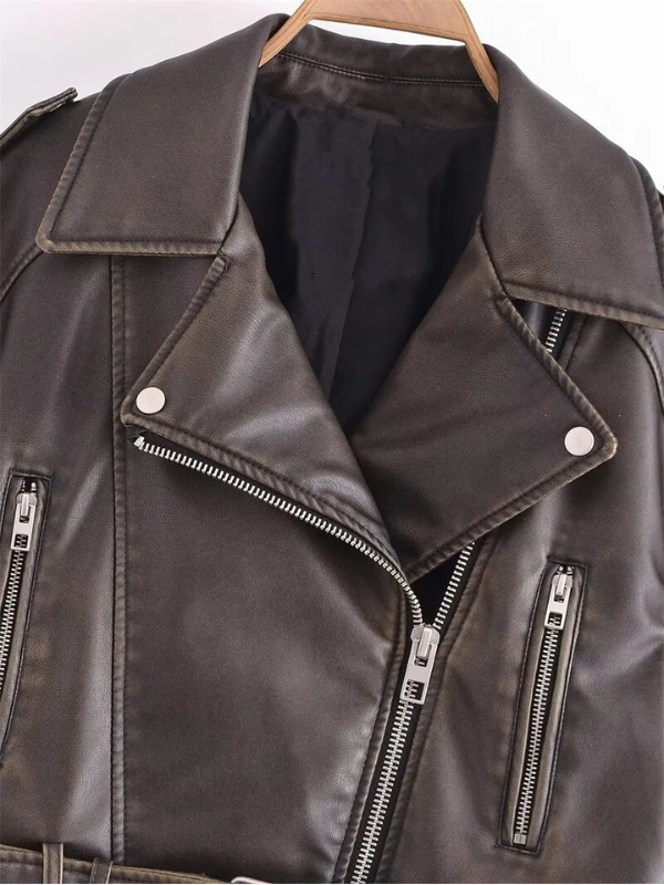 Sophia Cropped Biker Jacket | Vintage & Stylish