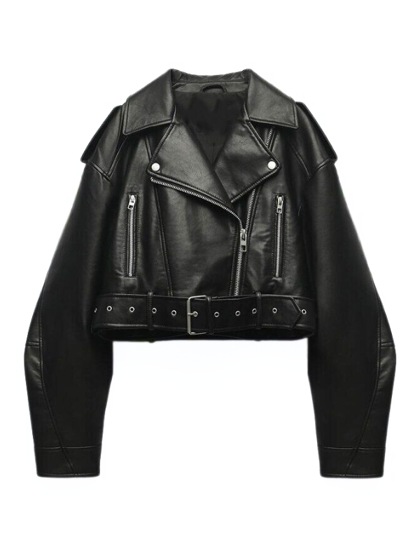 Sophia Cropped Biker Jacket | Vintage & Stylish
