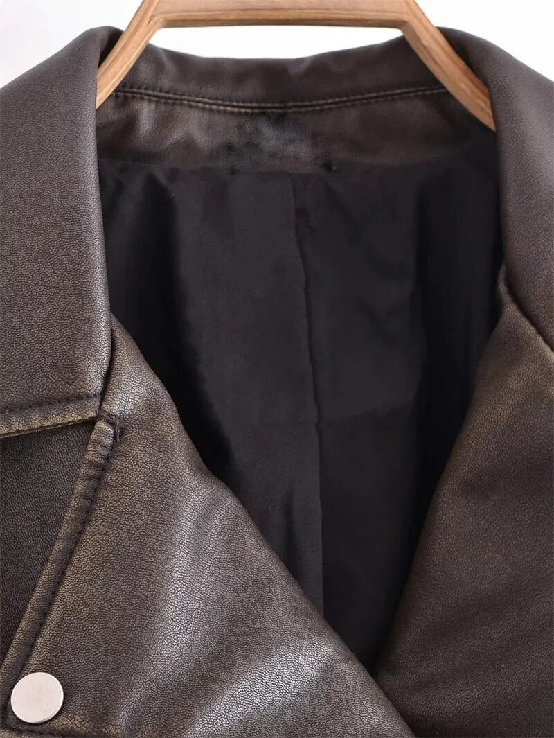 Sophia Cropped Biker Jacket | Vintage & Stylish