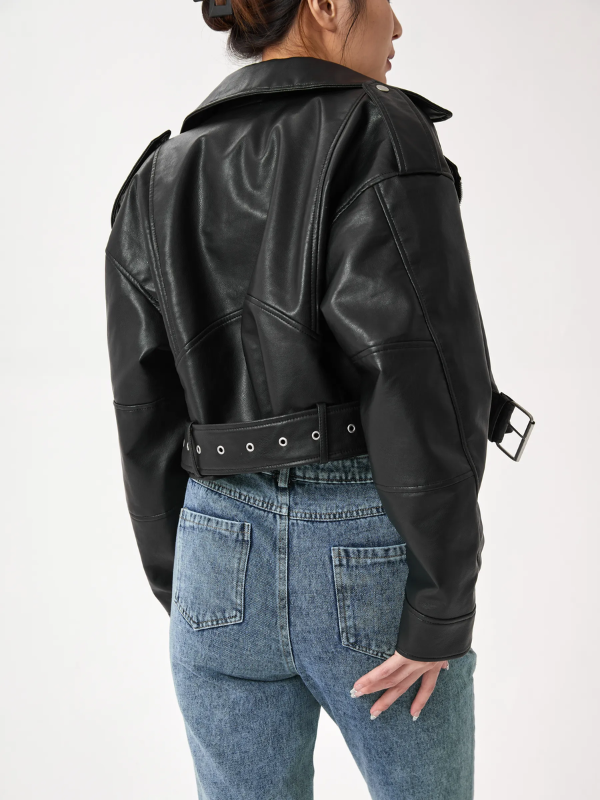 Sophia Cropped Biker Jacket | Vintage & Stylish