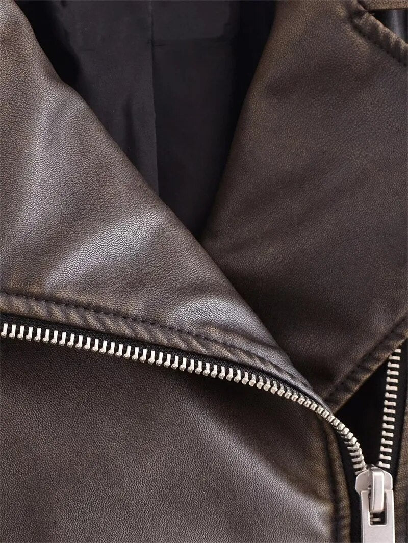 Sophia Cropped Biker Jacket | Vintage & Stylish