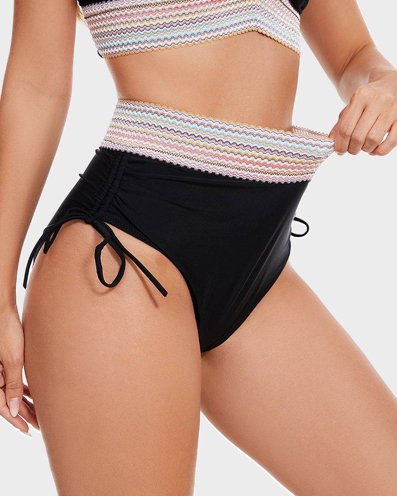 Women's High Waist Tummy Control Bikini with Adjustable Straps