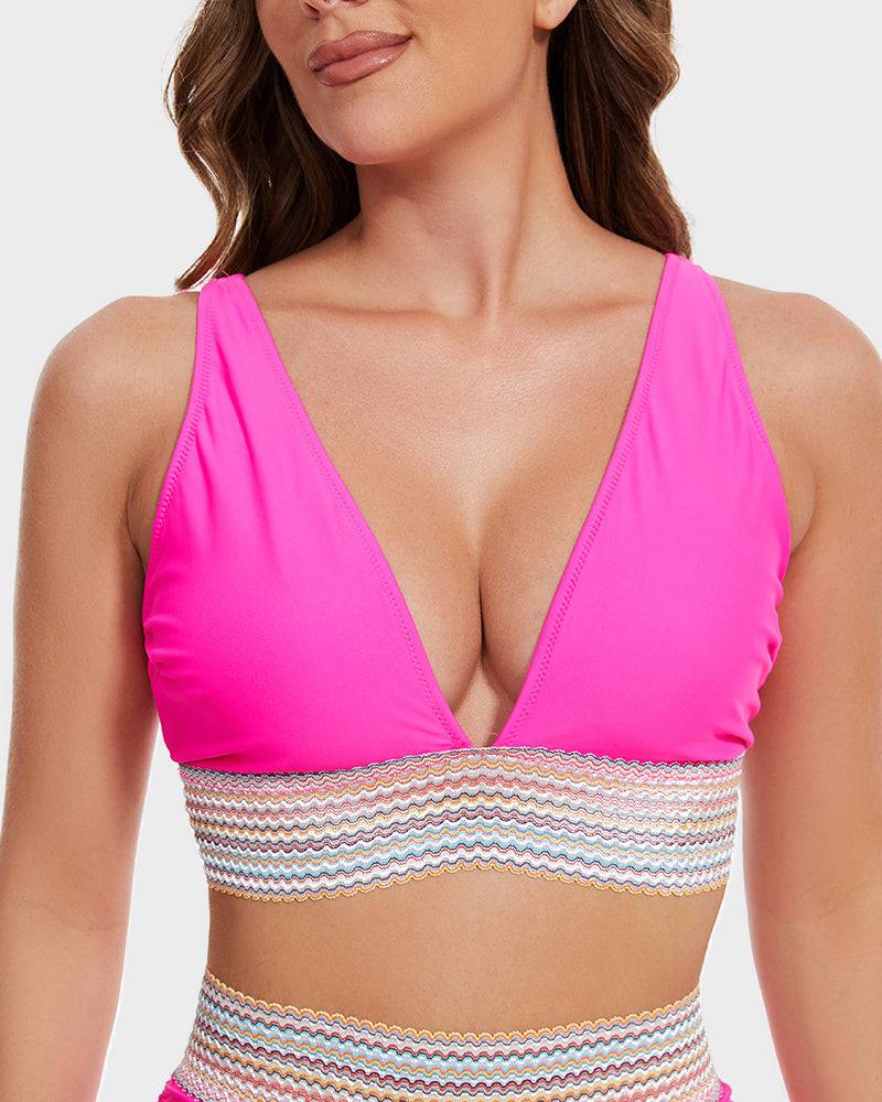 Women's High Waist Tummy Control Bikini with Adjustable Straps