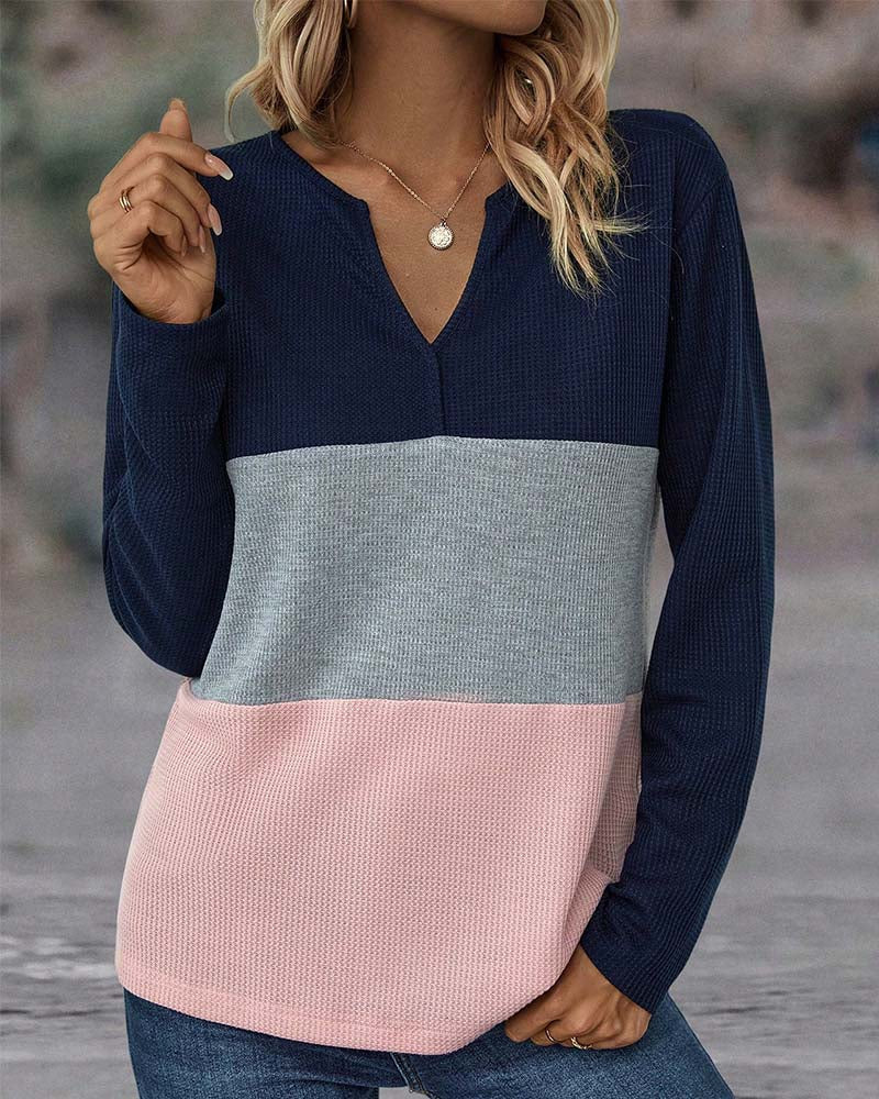 Casual Women's Color Block Sweater – Noëlle